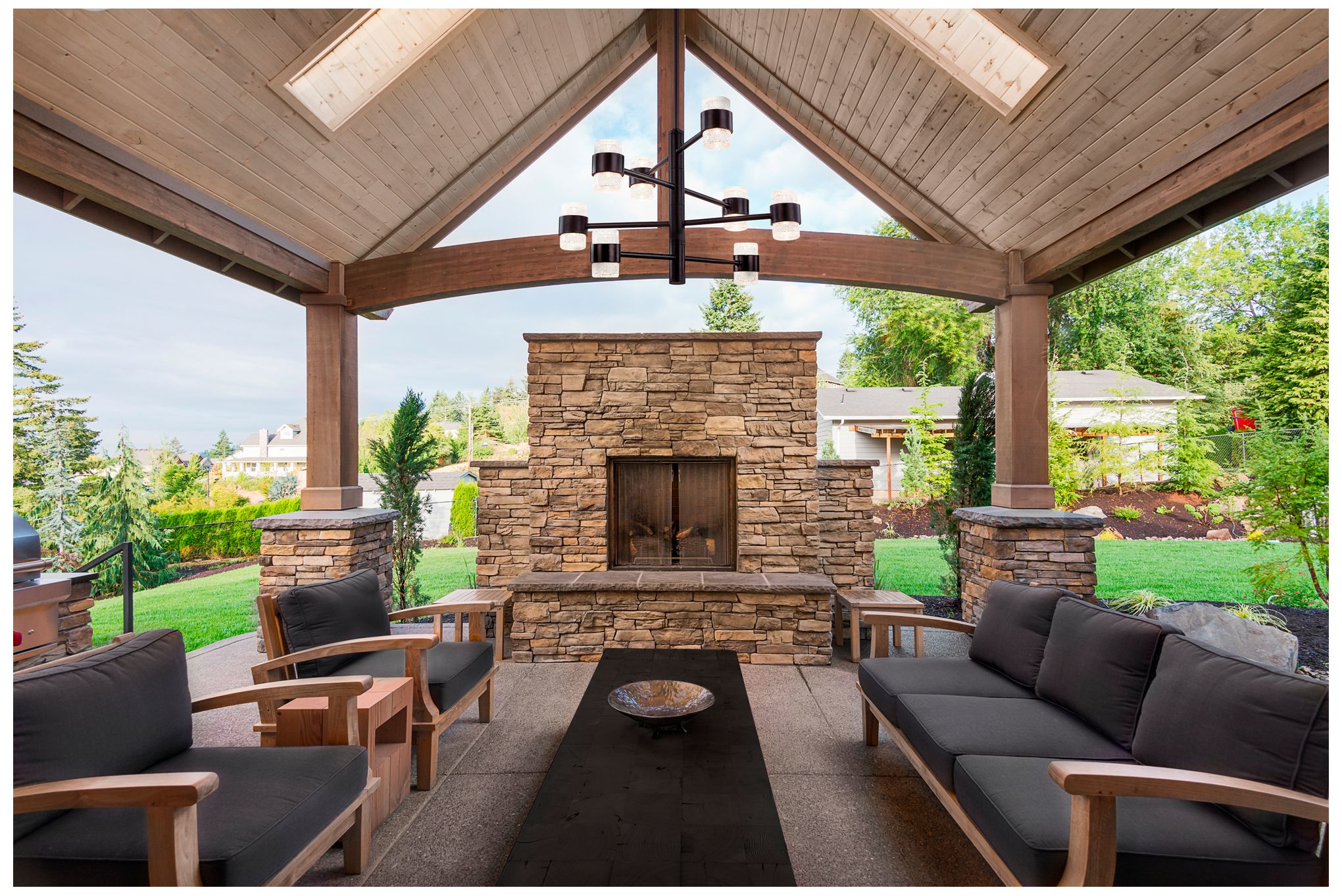 Image 3 Kuzco Copenhagen LED 24-in (4 Tier) Black Exterior Pendant more views