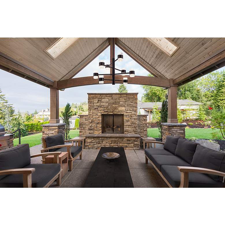 Image 3 Kuzco Copenhagen LED 24-in (4 Tier) Black Exterior Pendant more views