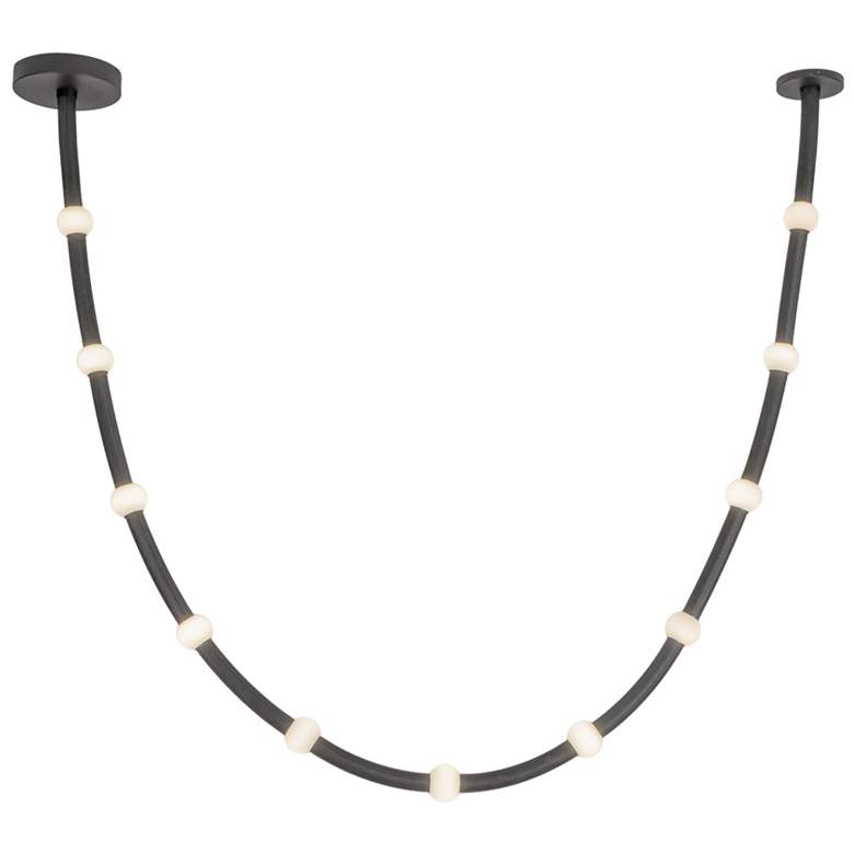 Image 1 Kuzco Corda LED 10-ft Black/Opal Glass Pendant
