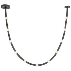 Kuzco Corda LED 10-ft Black/Opal Glass Pendant