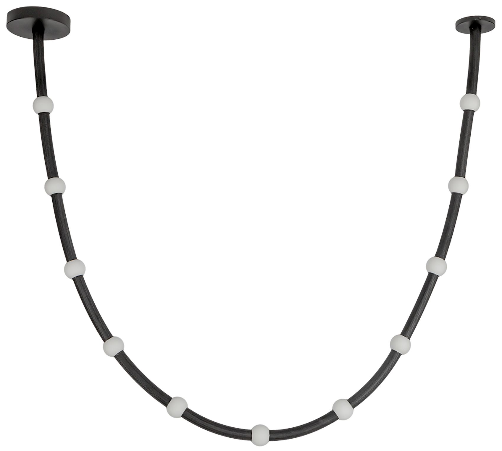 Image 2 Kuzco Corda LED 10-ft Black/Opal Glass Pendant more views