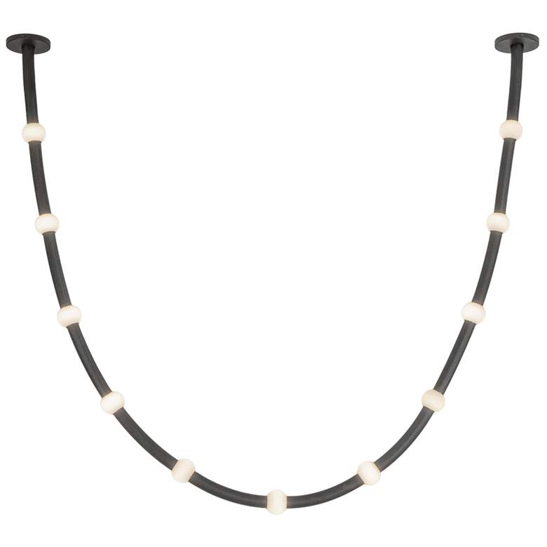 Image 1 Kuzco Corda LED 10-ft Black/Opal Glass Pendant