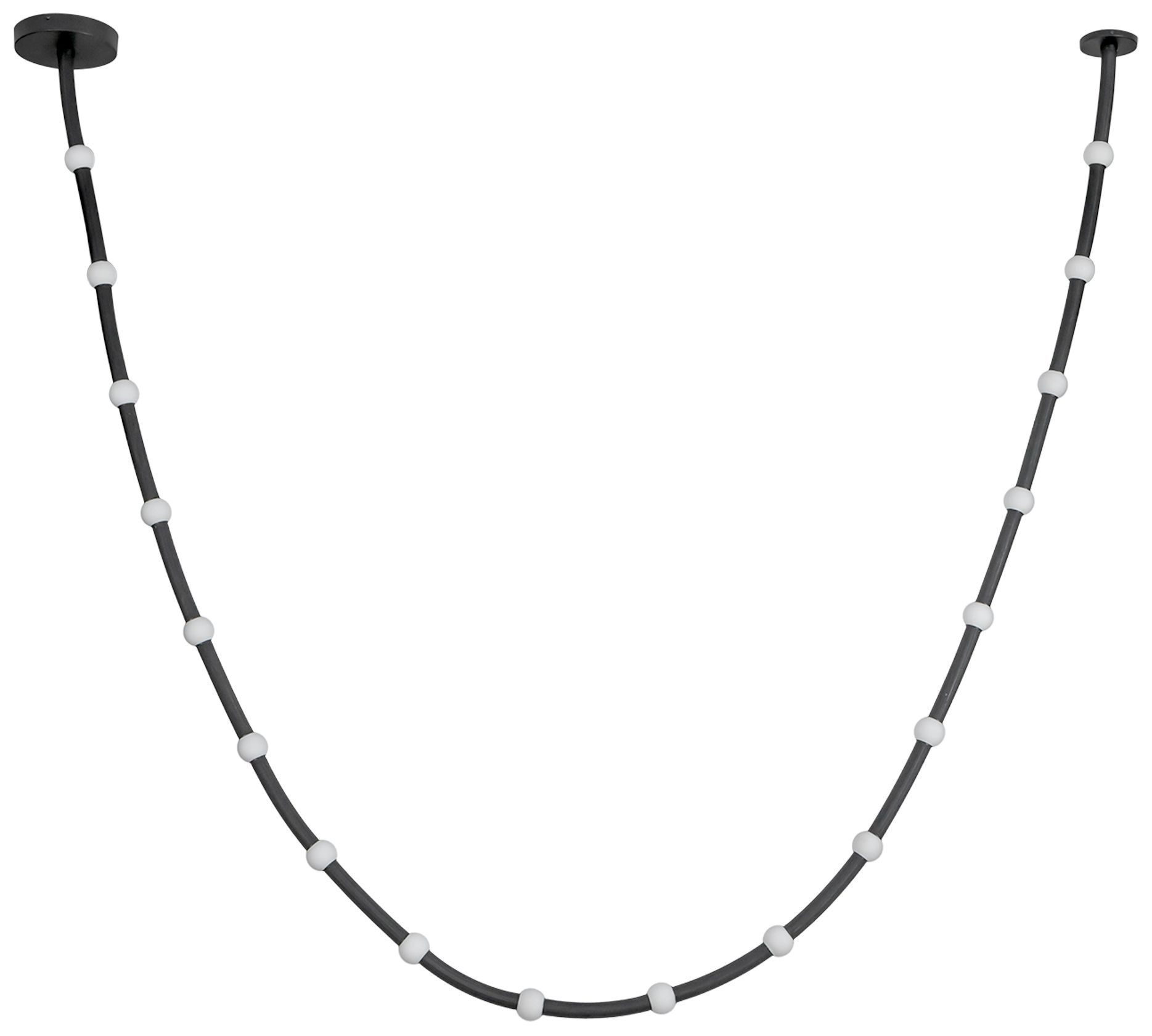 Image 2 Kuzco Corda LED 17-ft Black/Opal Glass Pendant more views