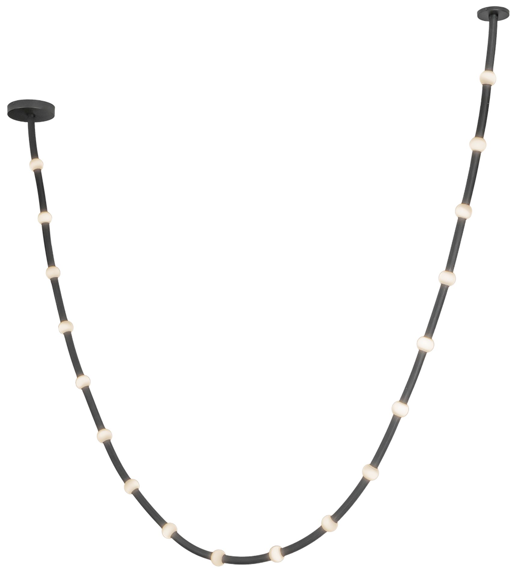 Image 3 Kuzco Corda LED 17-ft Black/Opal Glass Pendant more views