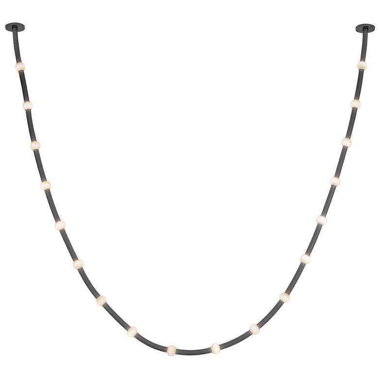 Image 1 Kuzco Corda LED 17-ft Black/Opal Glass Pendant