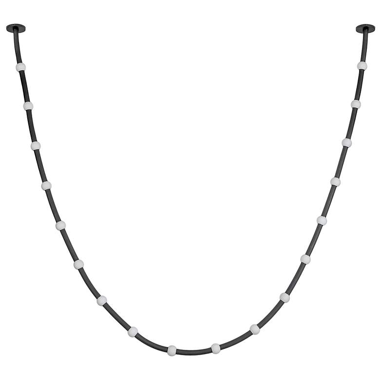 Image 2 Kuzco Corda LED 17-ft Black/Opal Glass Pendant more views