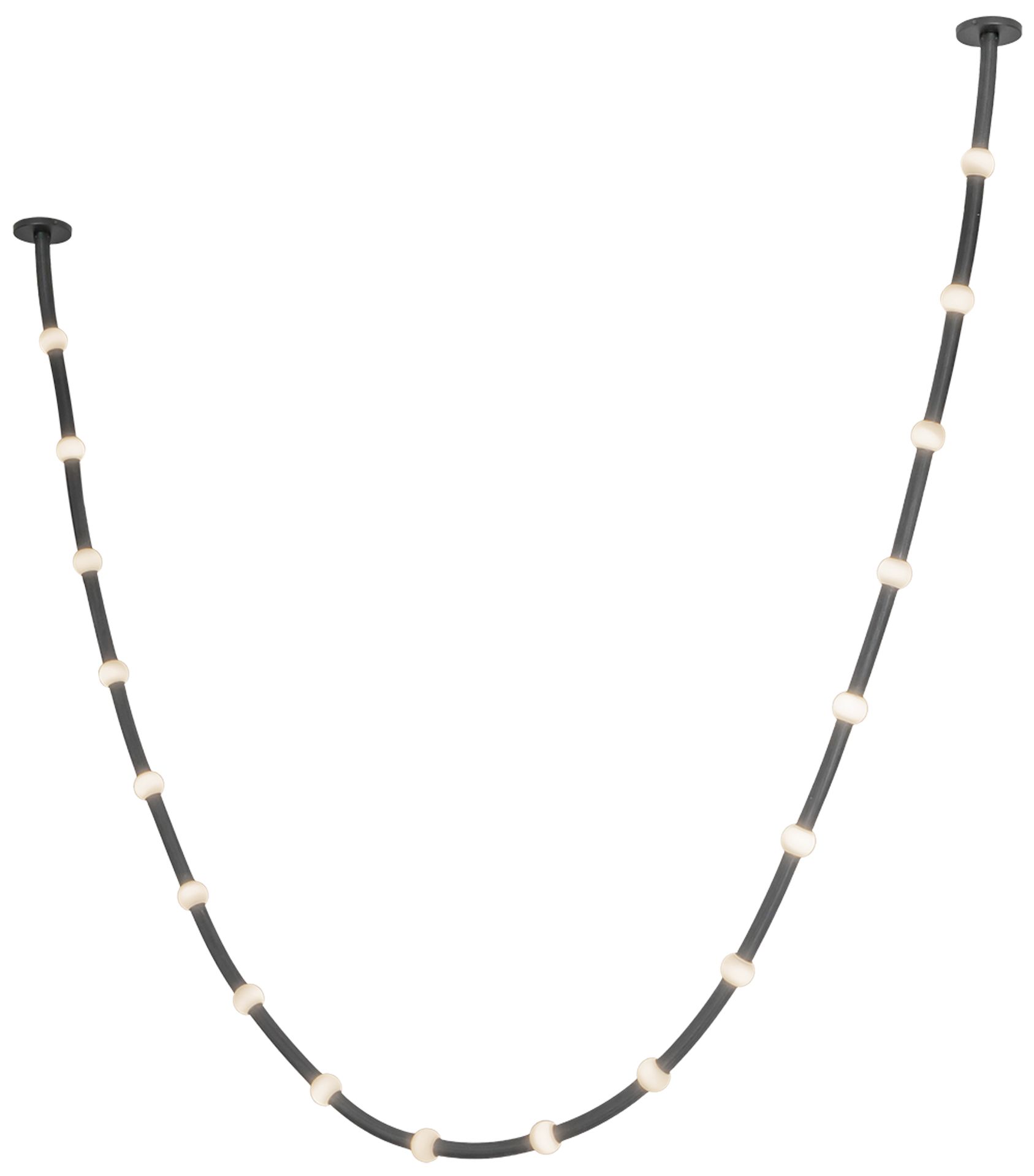 Image 3 Kuzco Corda LED 17-ft Black/Opal Glass Pendant more views