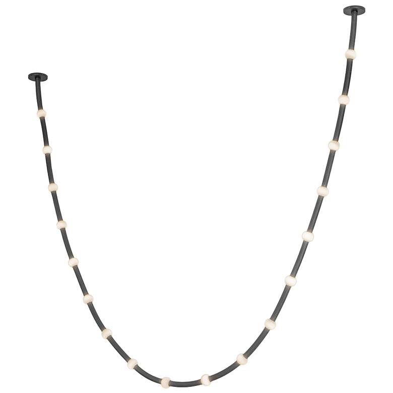 Image 3 Kuzco Corda LED 17-ft Black/Opal Glass Pendant more views
