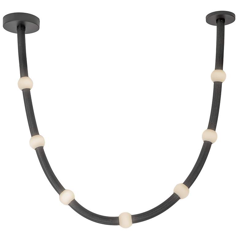 Image 1 Kuzco Corda LED 7-ft Black/Opal Glass Pendant