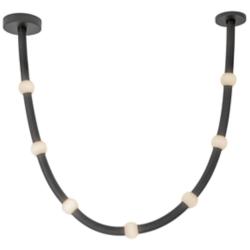Kuzco Corda LED 7-ft Black/Opal Glass Pendant