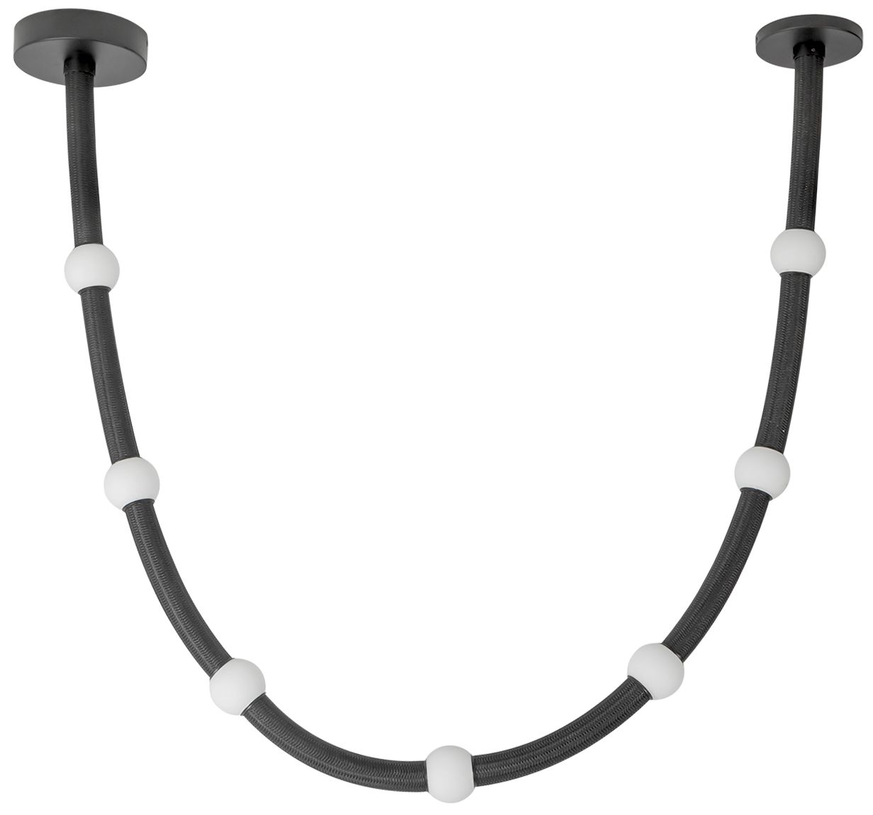 Image 3 Kuzco Corda LED 7-ft Black/Opal Glass Pendant more views