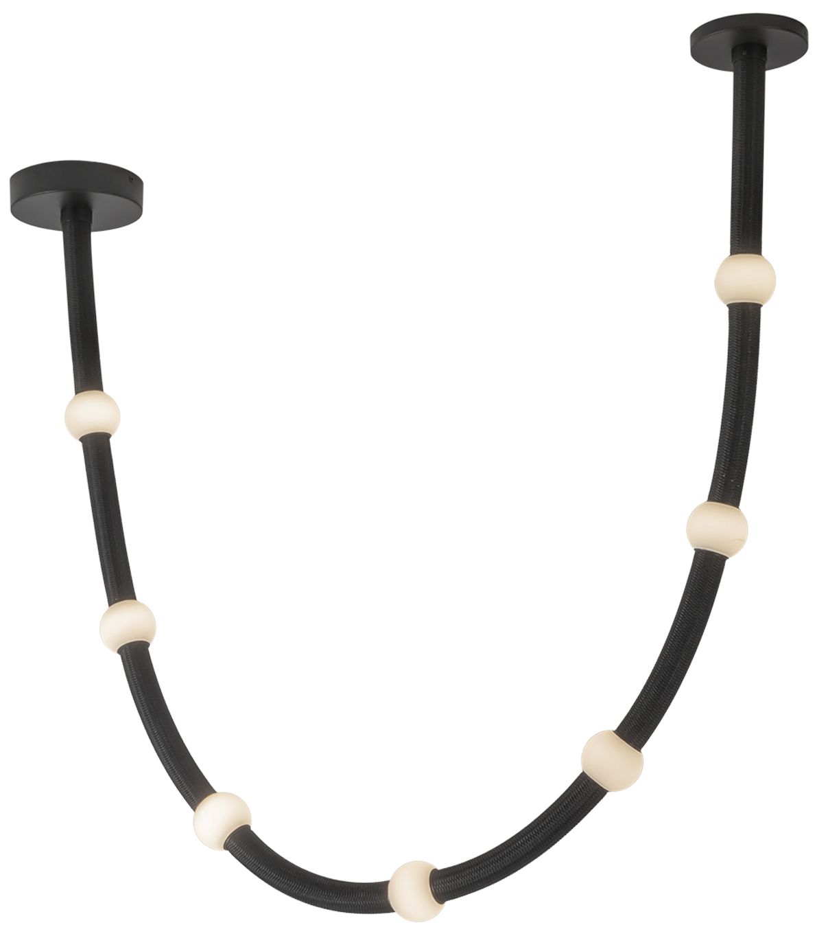 Image 4 Kuzco Corda LED 7-ft Black/Opal Glass Pendant more views