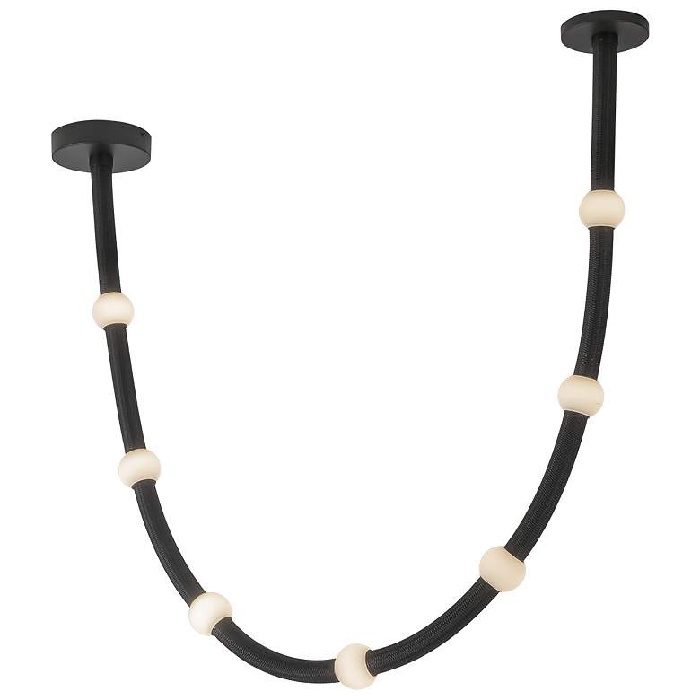 Image 4 Kuzco Corda LED 7-ft Black/Opal Glass Pendant more views