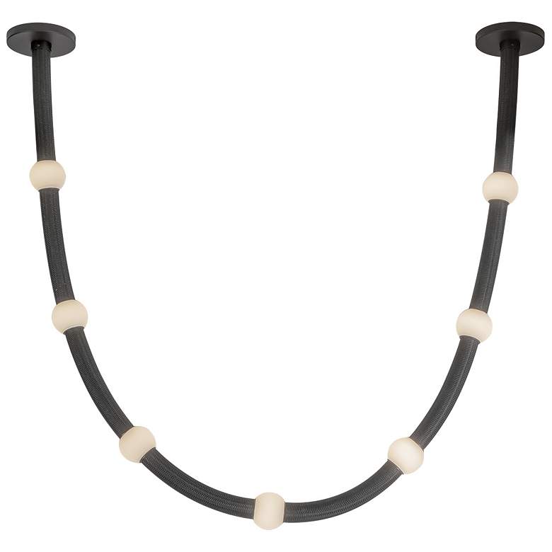 Image 1 Kuzco Corda LED 7-ft Black/Opal Glass Pendant