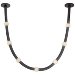 Kuzco Corda LED 7-ft Black/Opal Glass Pendant