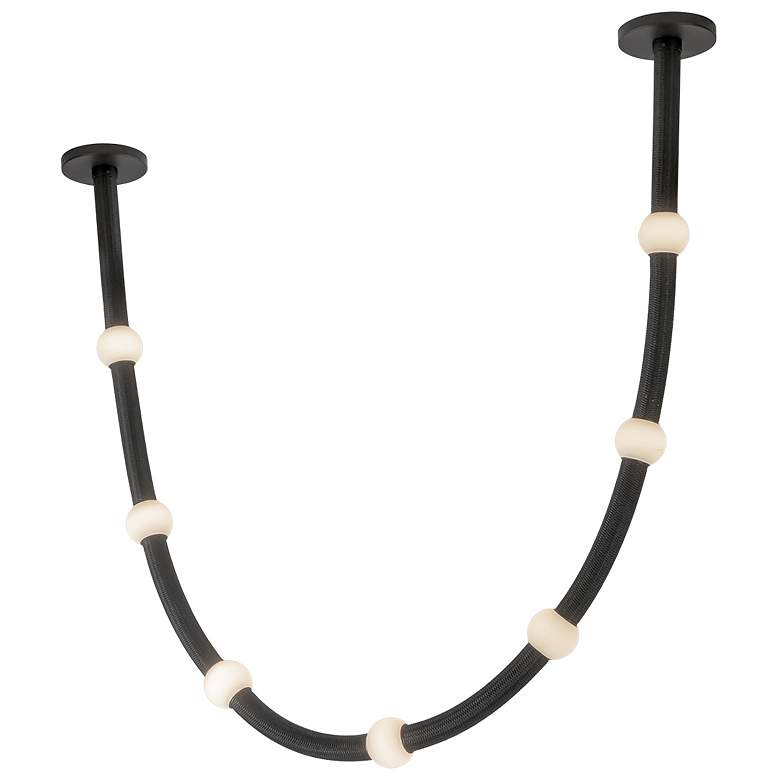 Image 3 Kuzco Corda LED 7-ft Black/Opal Glass Pendant more views
