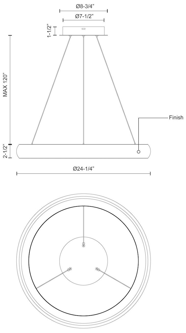 Image 3 Kuzco Cortana LED 24-in White Pendant more views