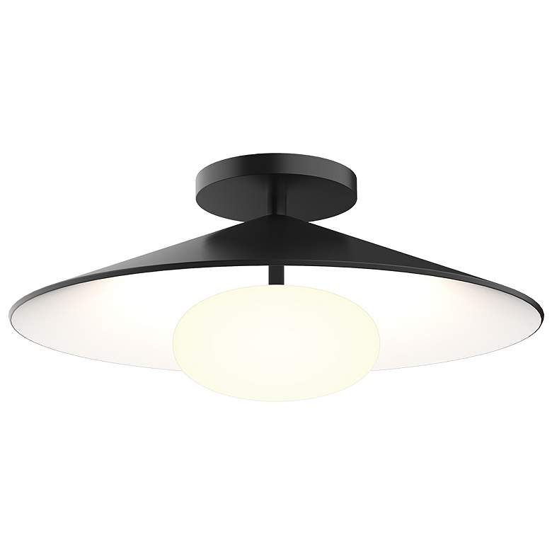 Image 1 Kuzco Cruz LED 15-in Metal - Black/White Flush Mount