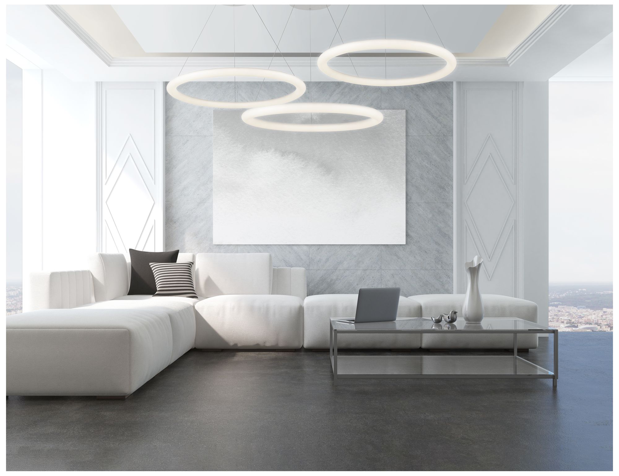 Image 3 Kuzco Cumulus Minor LED 32-in White Pendant more views