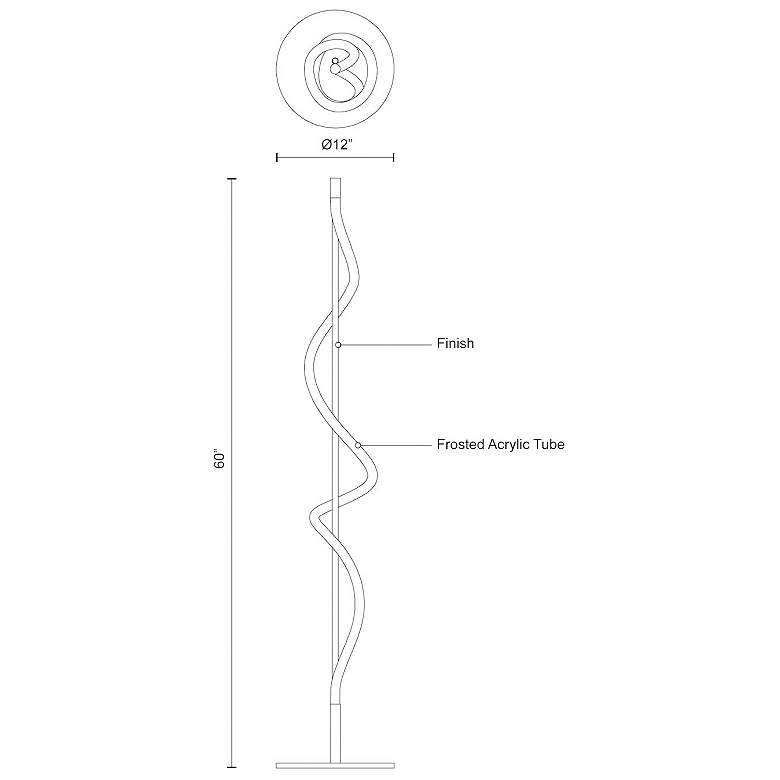 Image 4 Kuzco Cursive LED 12-in Black LED Floor Lamp more views