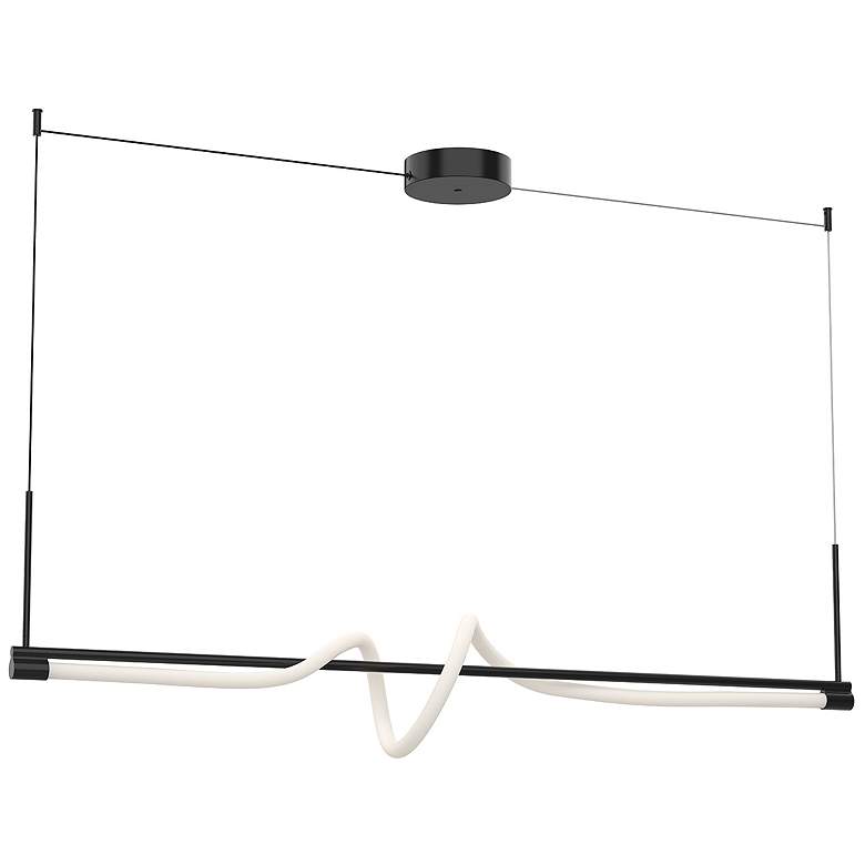 Image 2 Kuzco Cursive LED 54-in Black Linear Pendant