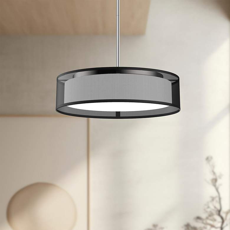 Image 1 Kuzco Dalton LED 16-in Black Organza Pendant