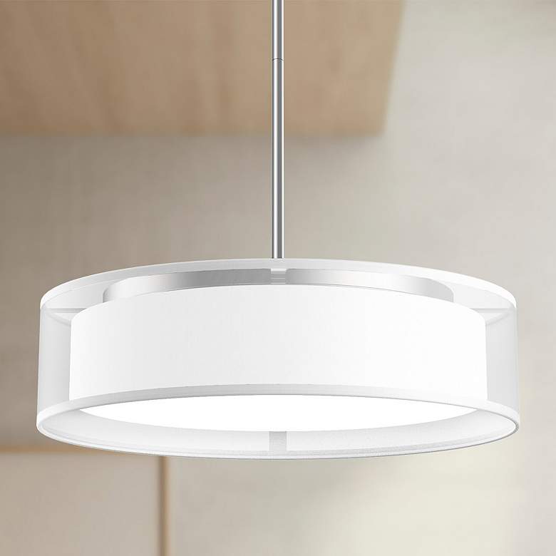 Image 1 Kuzco Dalton LED 16-in White Organza Pendant