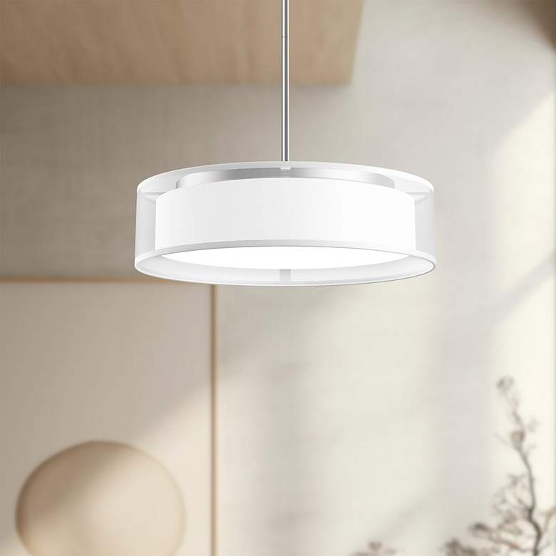 Image 3 Kuzco Dalton LED 16-in White Organza Pendant more views