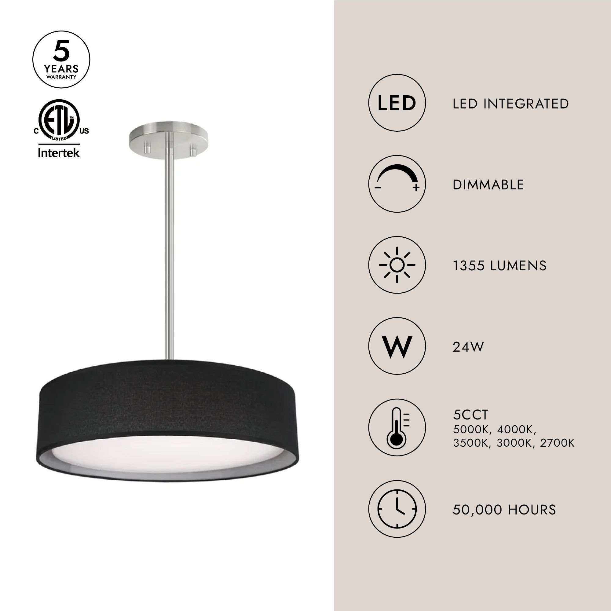 Image 3 Kuzco Dalton LED 16-in White Organza Pendant more views