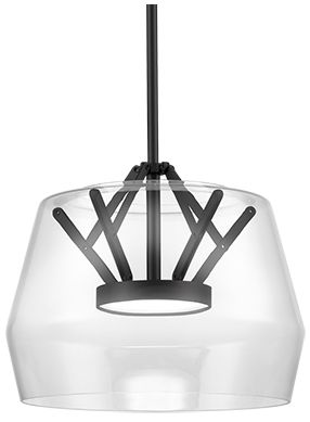 Image 2 Kuzco Deco LED 12-in Clear/Black Pendant more views
