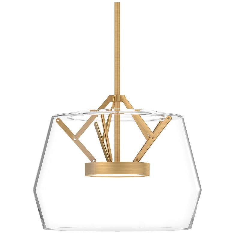 Image 1 Kuzco Deco LED 12-in Clear/Brushed Gold Pendant