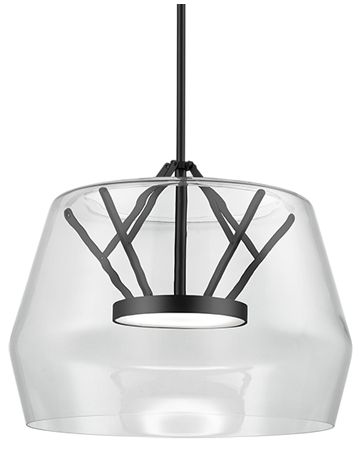 Image 2 Kuzco Deco LED 18-in Clear/Black Pendant more views