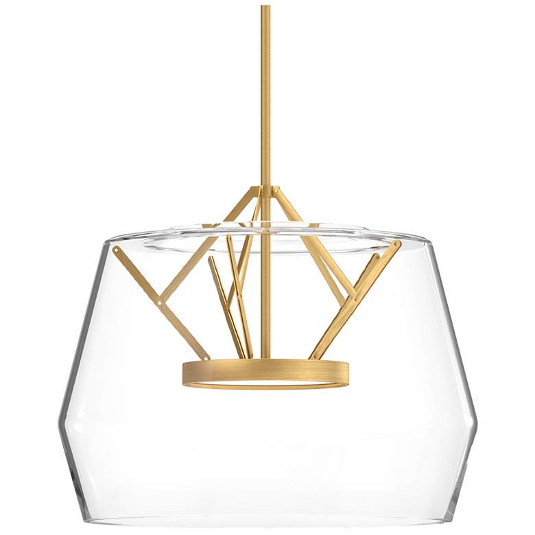 Image 1 Kuzco Deco LED 18-in Clear/Brushed Gold Pendant