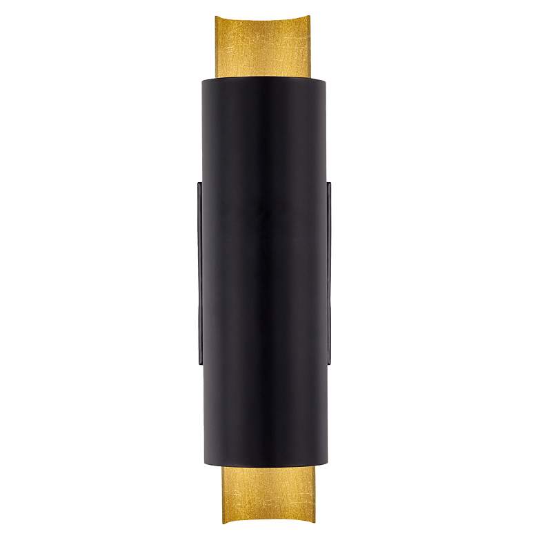 Image 1 Kuzco Dela LED 16-in Black/Gold Leaf Wall Sconce