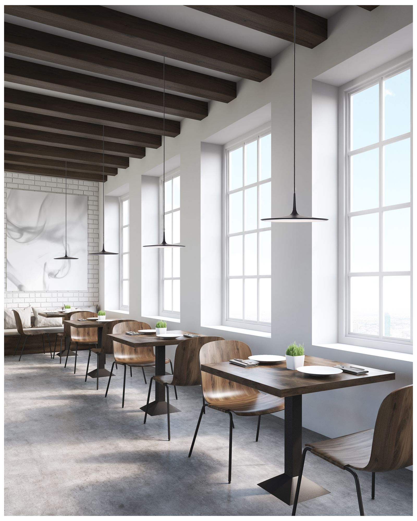 Image 2 Kuzco Disc LED 16-in Black Pendant more views