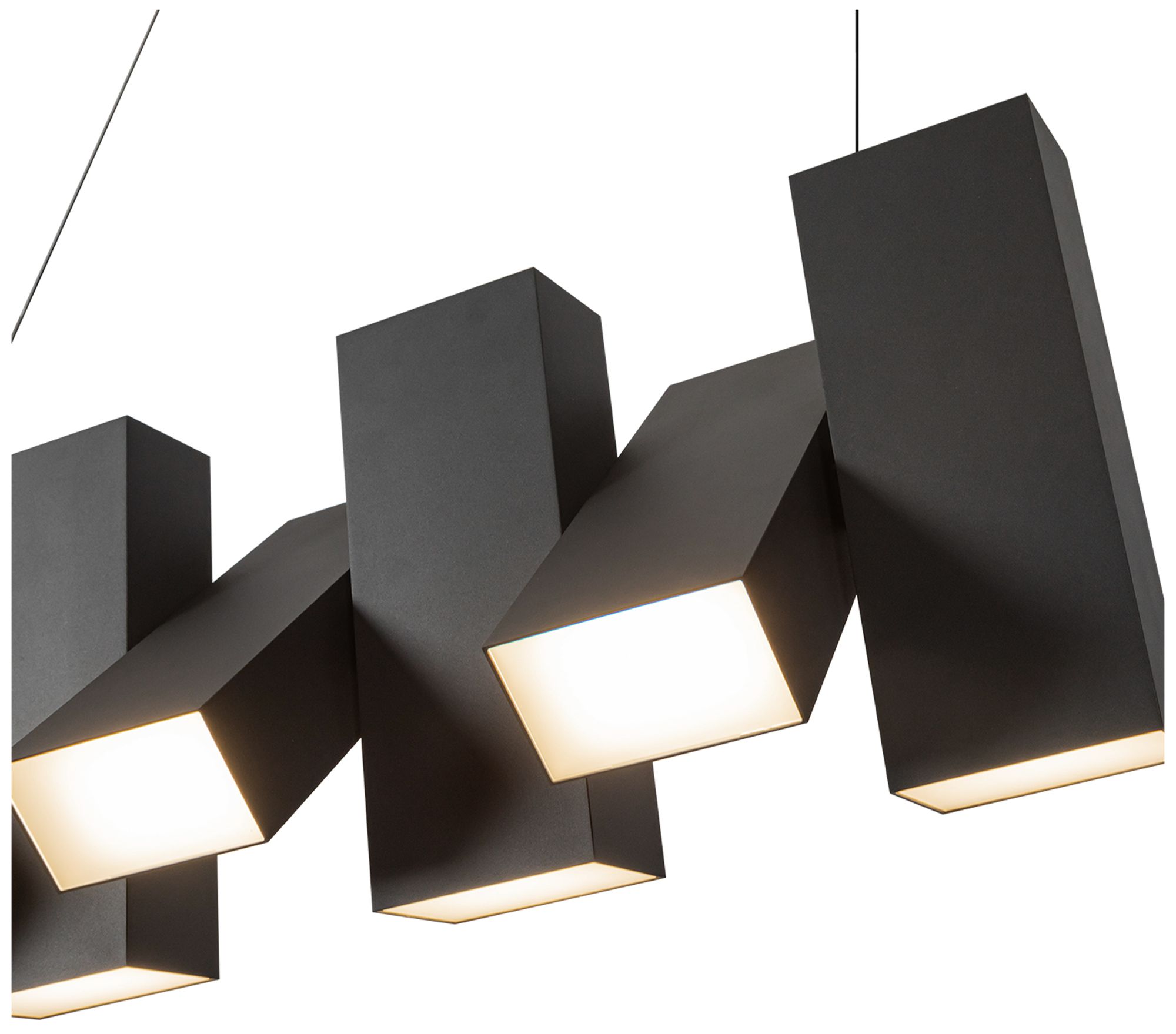 Image 5 Kuzco Domino LED 35-in Black Linear Pendant more views