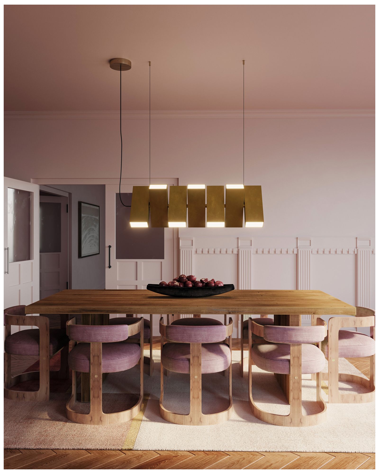 Image 3 Kuzco Domino LED 35-in Vintage Brass Linear Pendant more views