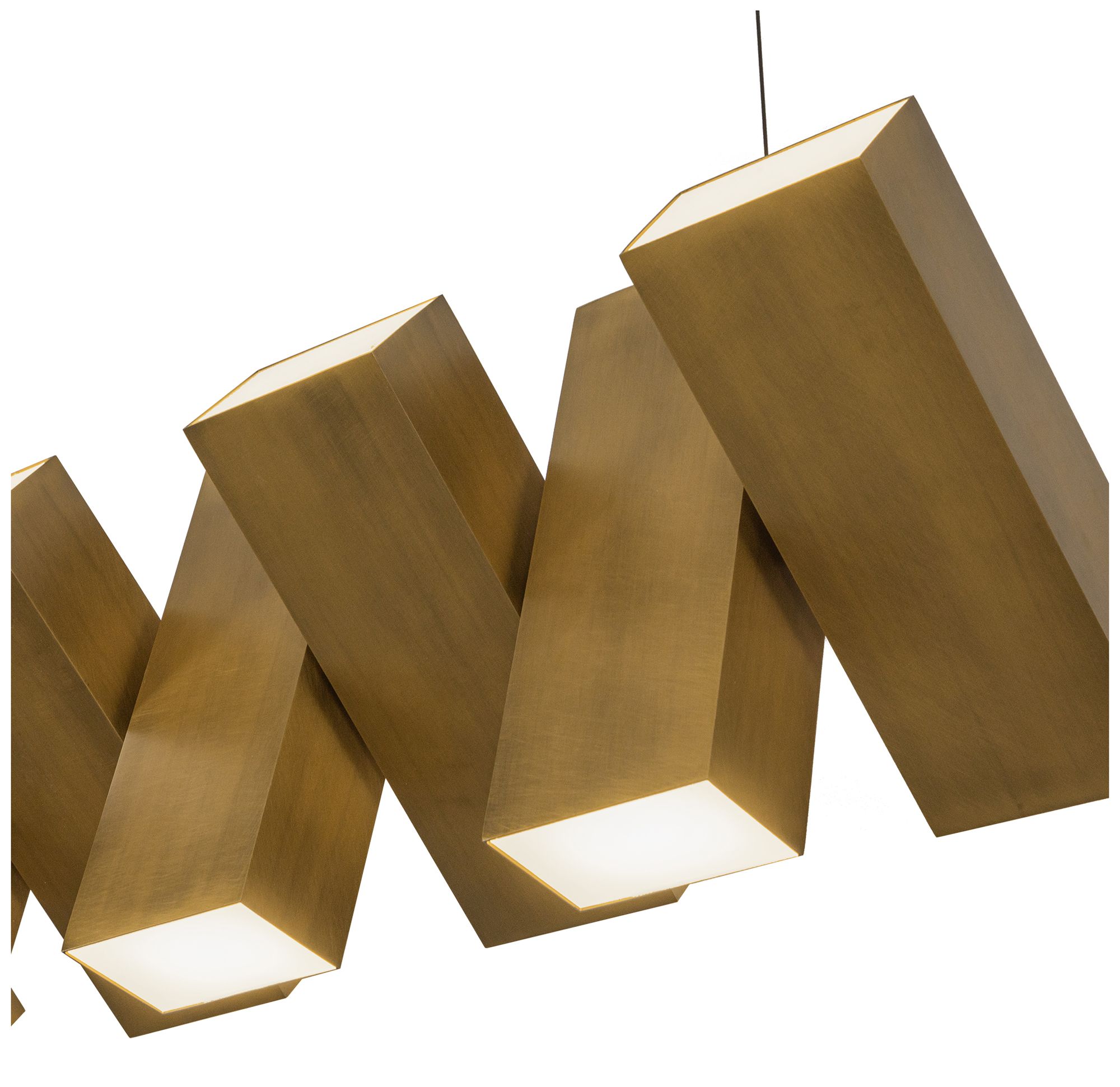 Image 5 Kuzco Domino LED 35-in Vintage Brass Linear Pendant more views