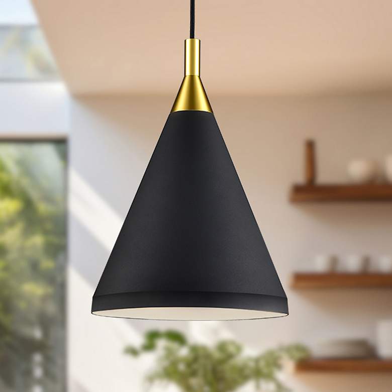 Image 1 Kuzco Dorothy 10-in Black With Gold Detail Pendants