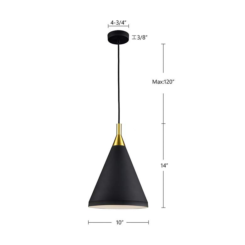 Image 5 Kuzco Dorothy 10-in Black With Gold Detail Pendants more views