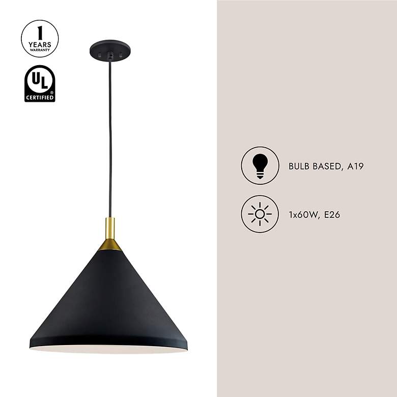 Image 4 Kuzco Dorothy 14-in Black With Gold Detail Pendants more views