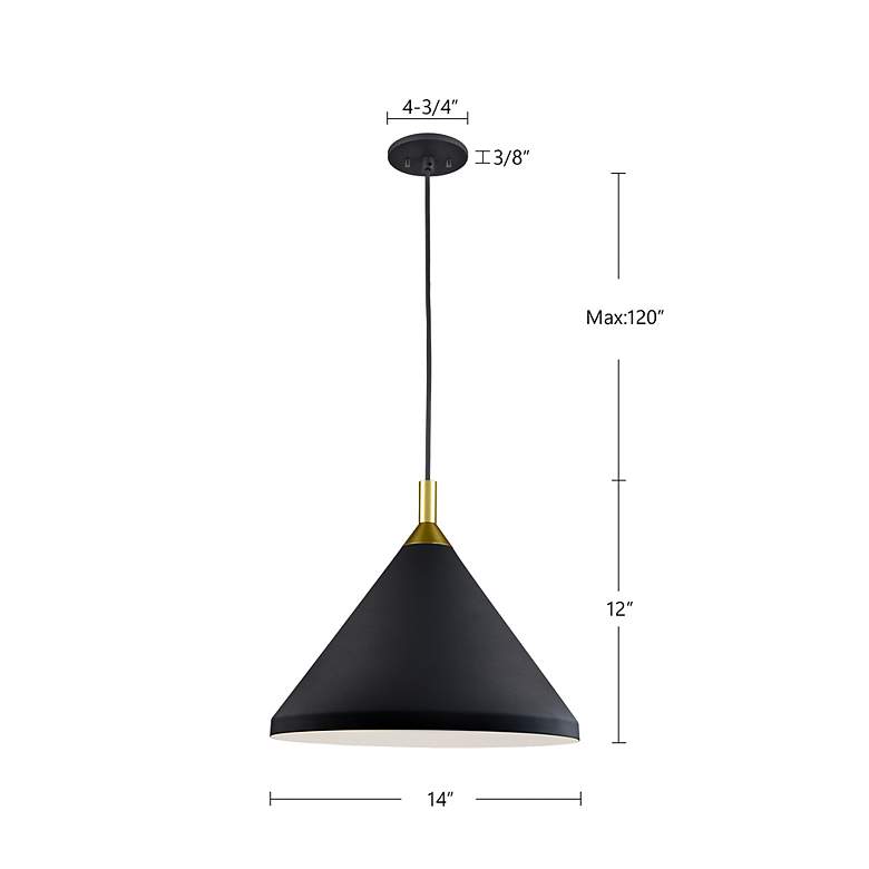Image 5 Kuzco Dorothy 14-in Black With Gold Detail Pendants more views