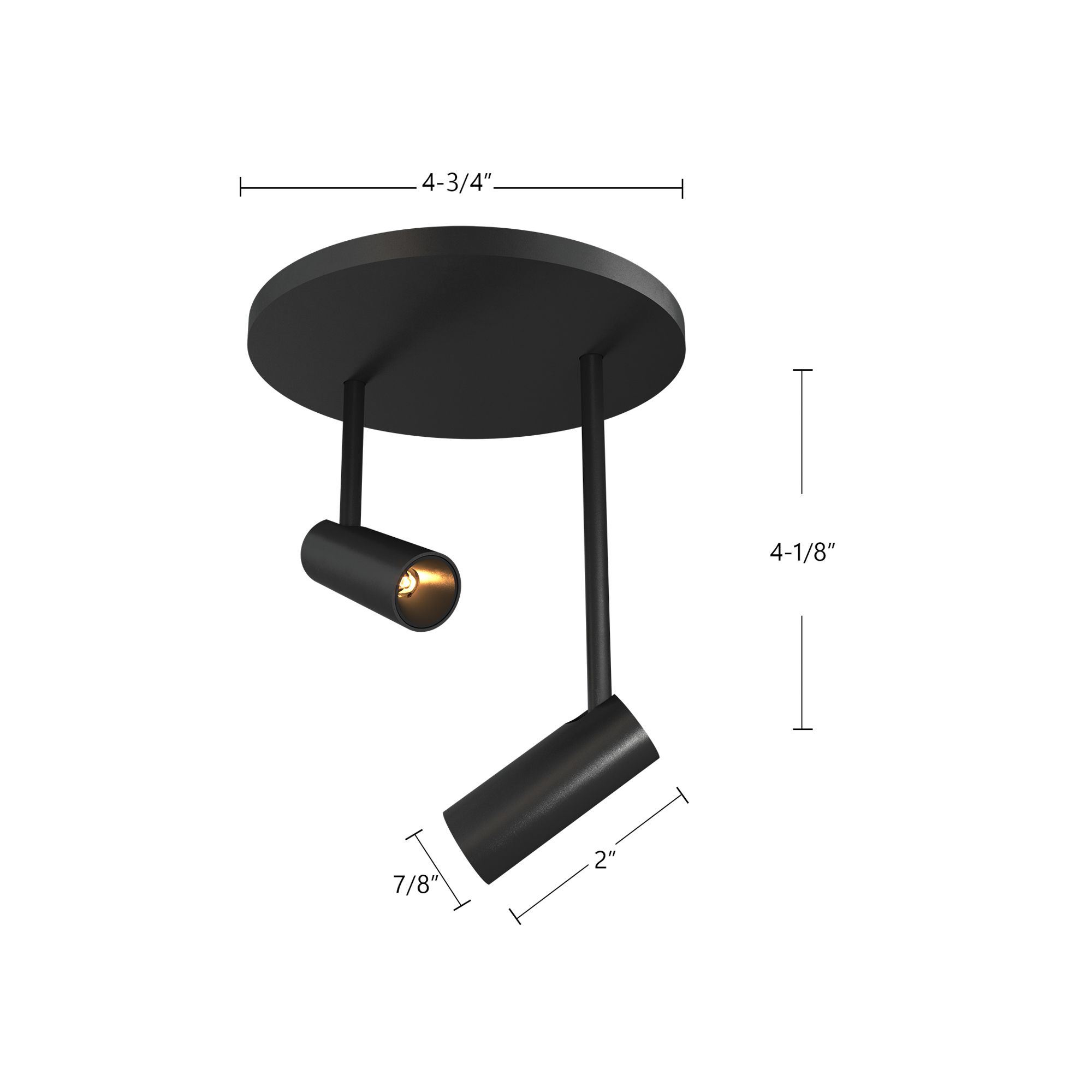 Image 7 Kuzco Downey LED 2-in Black Semi-Flush Mount more views