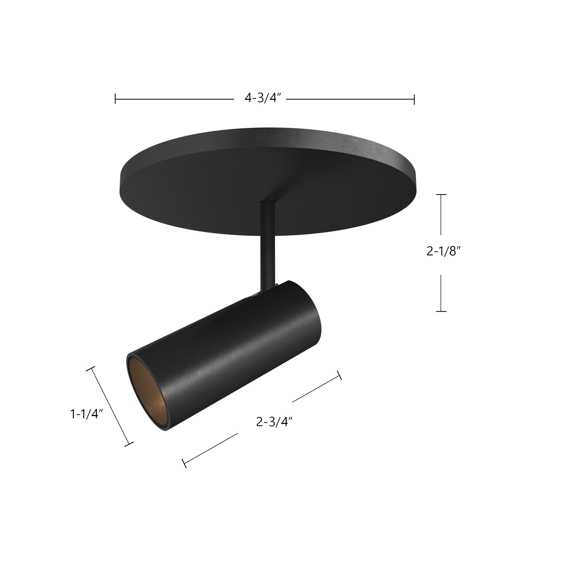 Image 7 Kuzco Downey LED 3-in Black Semi-Flush Mount more views