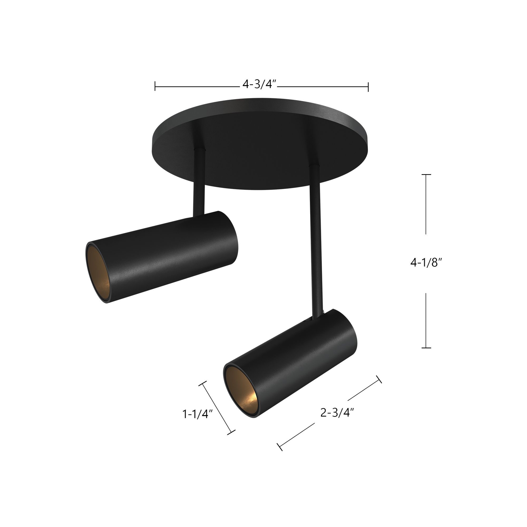 Image 4 Kuzco Downey LED 3-in Black Semi-Flush Mount more views