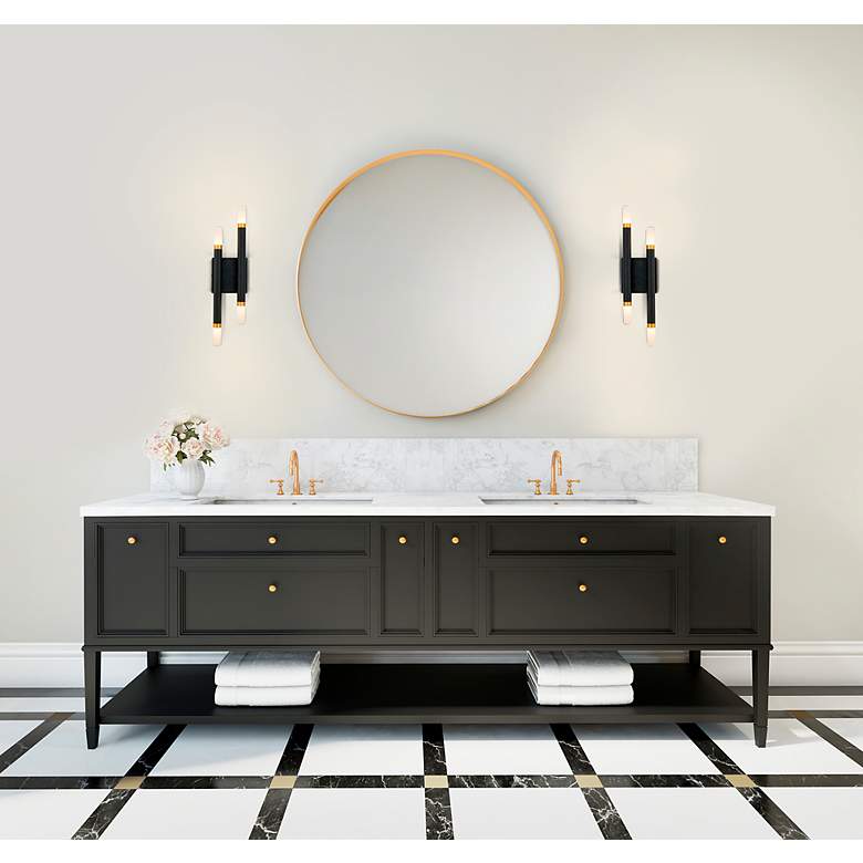 Image 2 Kuzco Draven LED 5-in Black Wall Sconce more views