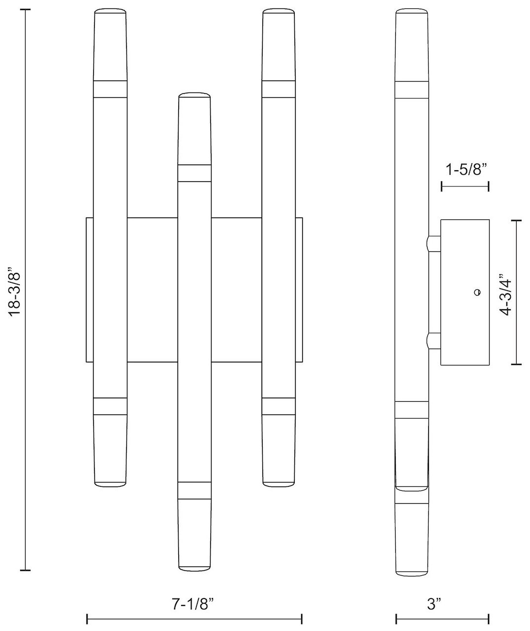 Image 3 Kuzco Draven LED 7-in Black Wall Sconce more views
