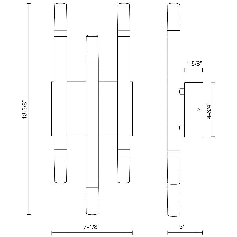 Image 3 Kuzco Draven LED 7-in Black Wall Sconce more views