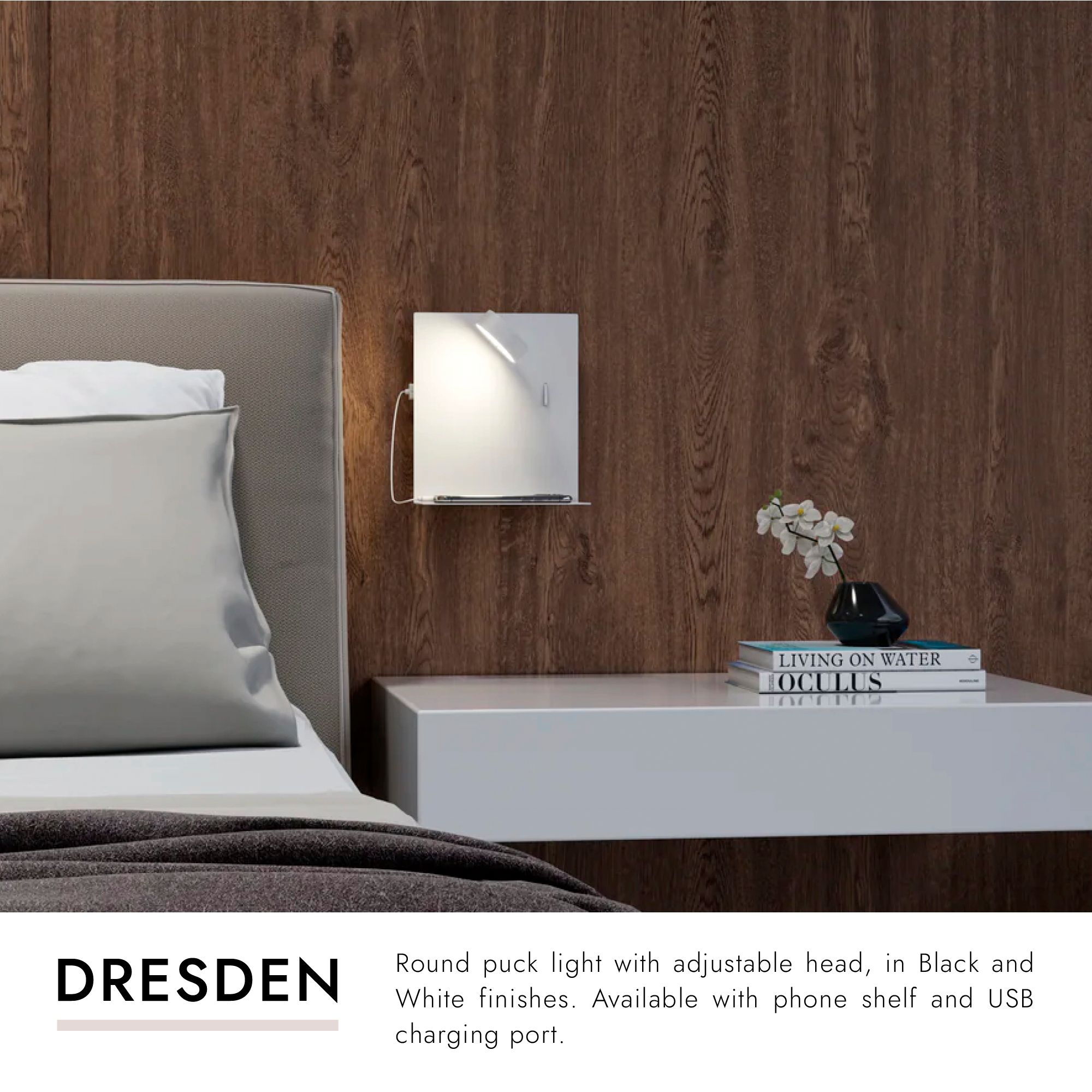 Image 2 Kuzco Dresden LED 7-in Black Wall Sconce more views