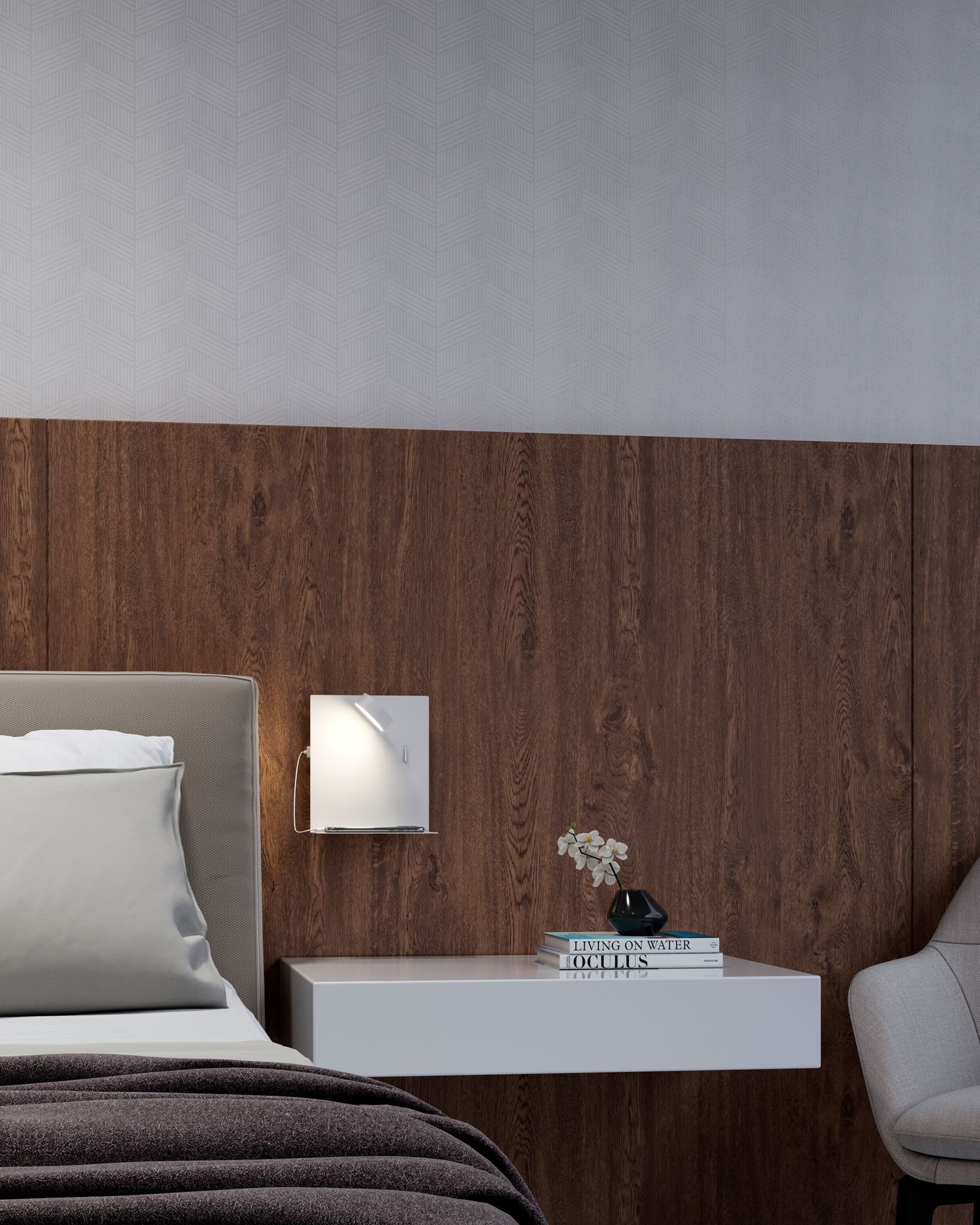 Image 2 Kuzco Dresden LED 7-in White Wall Sconce more views